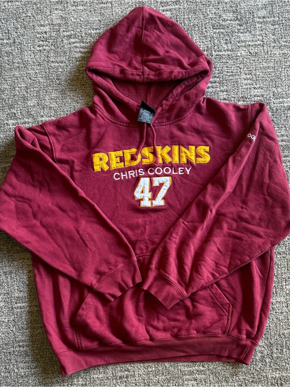 Reebok Men's Maroon Washington Redskins Chris Cooley 47 Crewneck Hoodie